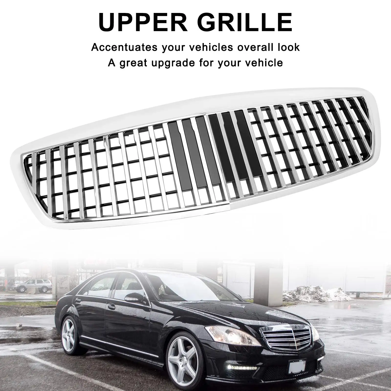 MayBach Style Grille Grill Fit for Benz S-Class W221 S550 S63 S450 2007-2009 Chrome 
MayBach Style Grille Grill Fit for Benz S-Class W221 S550 S63 S450 2007-2009 Chrome