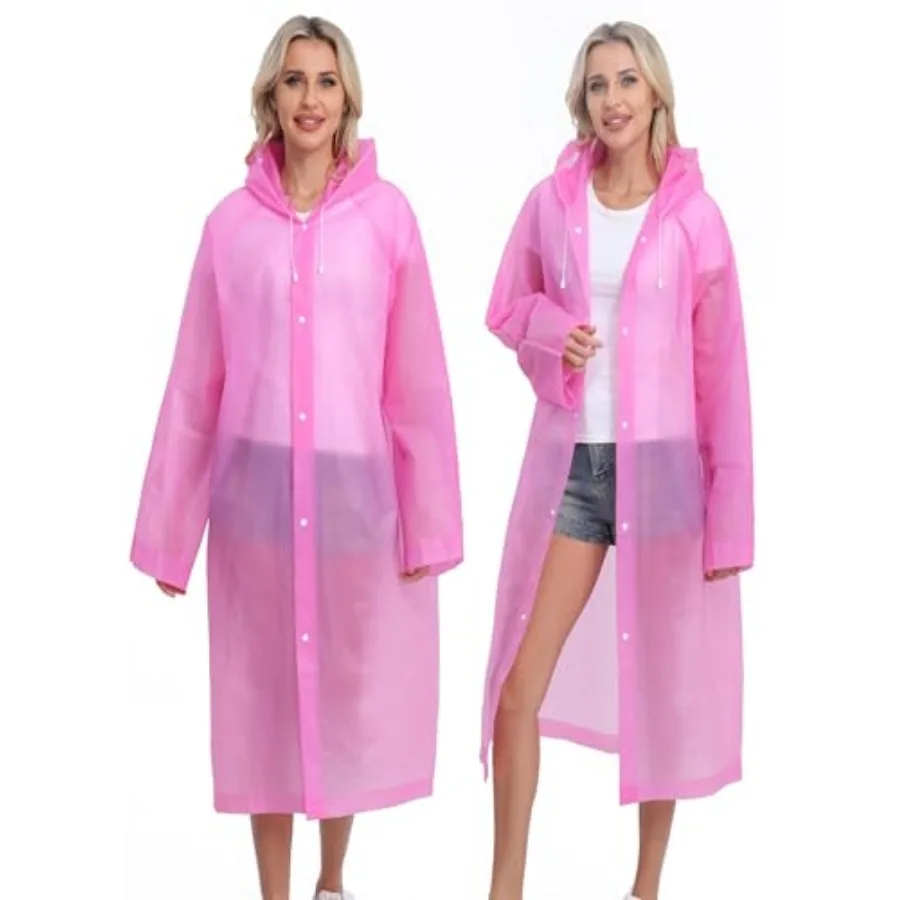 2-Pack Reusable Rain Ponchos for Adults, Raincoats Emergency for Women/Men with Drawstring and Sleeves
2-Pack Reusable Rain Ponchos for Adults, Raincoats Emergency for Women/Men with Drawstring and Sleeves