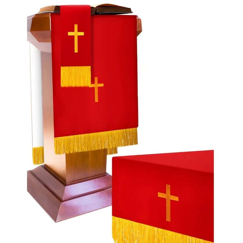 Collection of Three Reversible Altar Cloths, Including a Table Runner, Bookmark, And Pulpit Scarf Featuring a Cross, Designed fo
Collection of Three Reversible Altar Cloths, Including a Table Runner, Bookmark, And Pulpit Scarf Featuring a Cross, Designed fo
