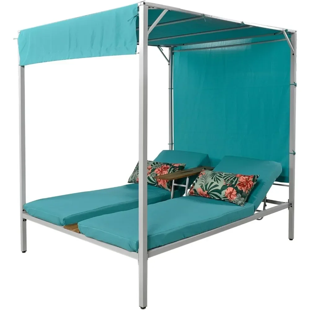 Outdoor Double Lounge Chairs with Adjustable Backrest and Side Cup Table, Patio Sunbed Daybed , Metal Chair Lounge
Outdoor Double Lounge Chairs with Adjustable Backrest and Side Cup Table, Patio Sunbed Daybed , Metal Chair Lounge