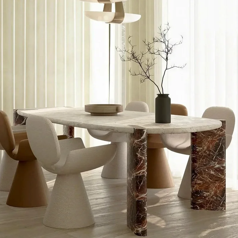 Natural marble oval dining table medieval retro modern simple stone luxury stone square dining table
Natural marble oval dining table medieval retro modern simple stone luxury stone square dining table