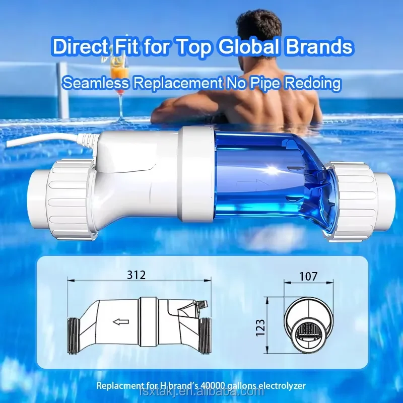 STEPON OEM ODM,Direct Replacement for Global Brands,High Quality Titanium-Platinum Electrolytic Cell 40G Salt Chlorinator
STEPON OEM ODM,Direct Replacement for Global Brands,High Quality Titanium-Platinum Electrolytic Cell 40G Salt Chlorinator