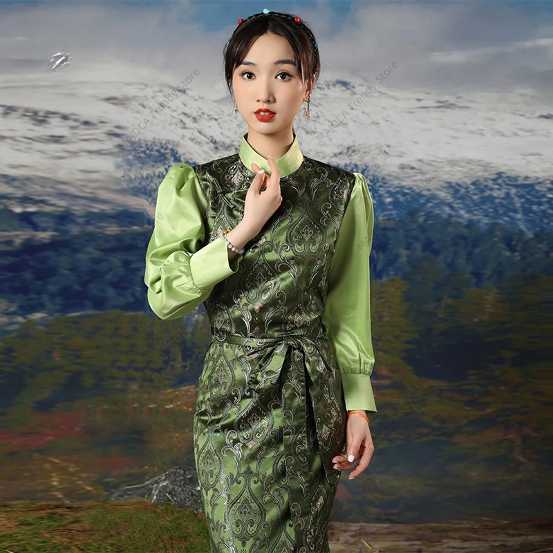 Tibetan Dress Womens Stand Collar Traditional Chinese Clothing Oriental Tibet Dress Vestido Vintage Vestidos Chinos
Tibetan Dress Womens Stand Collar Traditional Chinese Clothing Oriental Tibet Dress Vestido Vintage Vestidos Chinos
