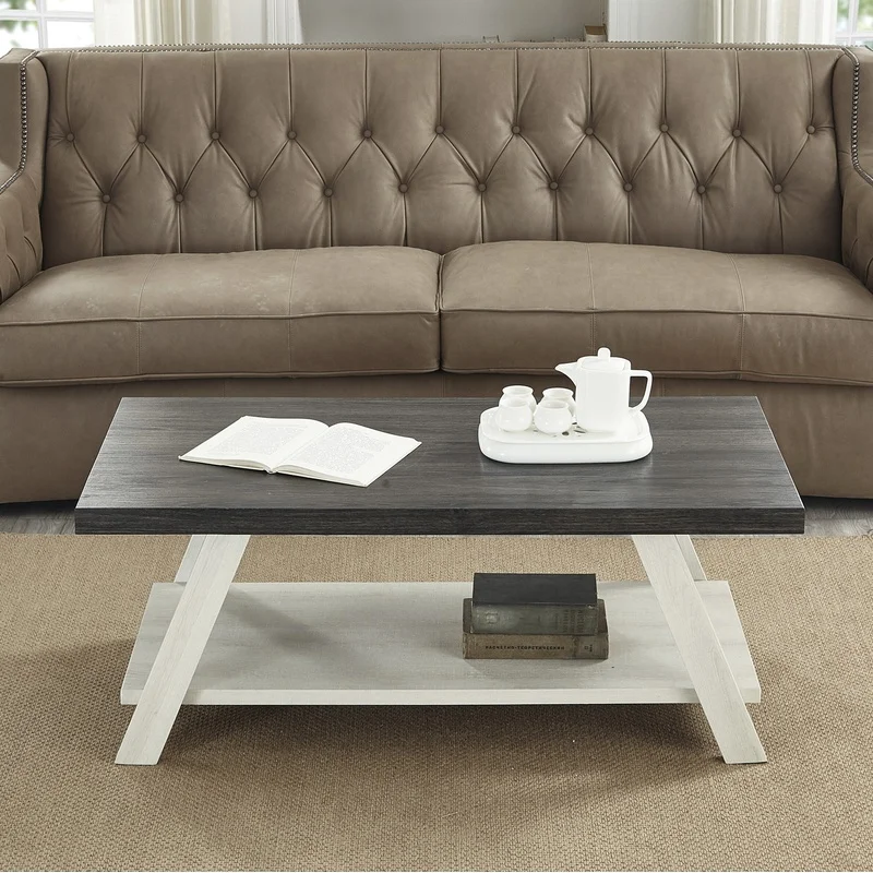 Athens Contemporary Two-Tone Wood Coffee Table in Weathered Charcoal and Beige
Athens Contemporary Two-Tone Wood Coffee Table in Weathered Charcoal and Beige