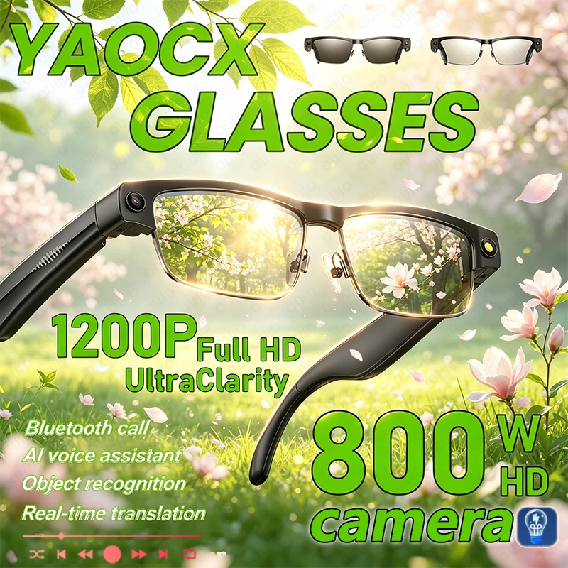 Smart Camera Glasses 1200P Anti-shake HD Video Recording 800W HD Camera Real-time Translation Object Rrecognition Smart Glasses
Smart Camera Glasses 1200P Anti-shake HD Video Recording 800W HD Camera Real-time Translation Object Rrecognition Smart Glasses