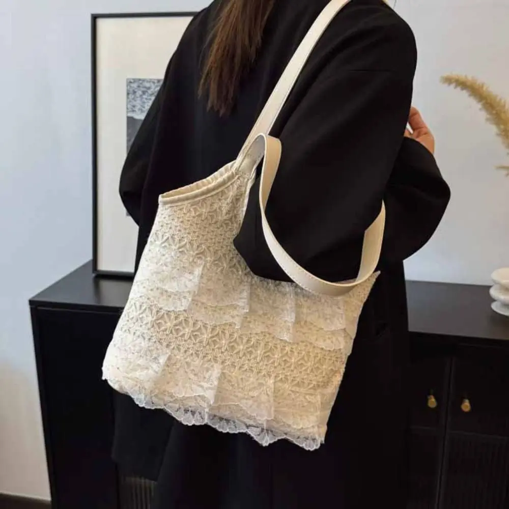 Big Pouch Tote Bag Lace Shoulder Bag Korean Style With Ribbon Simple Canvas Handbag Kawaii Simple Large Capacity Bag Work
Big Pouch Tote Bag Lace Shoulder Bag Korean Style With Ribbon Simple Canvas Handbag Kawaii Simple Large Capacity Bag Work