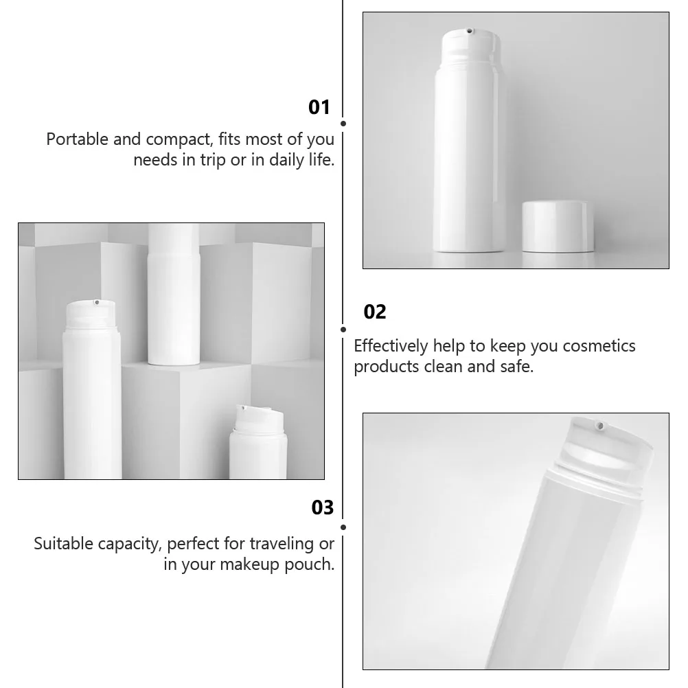 4pcs Lotion Dispenser Bottle Cream Travel Container PP Squeeze White Small Reusable Airless Pump Plastic Bottles Compact
4pcs Lotion Dispenser Bottle Cream Travel Container PP Squeeze White Small Reusable Airless Pump Plastic Bottles Compact