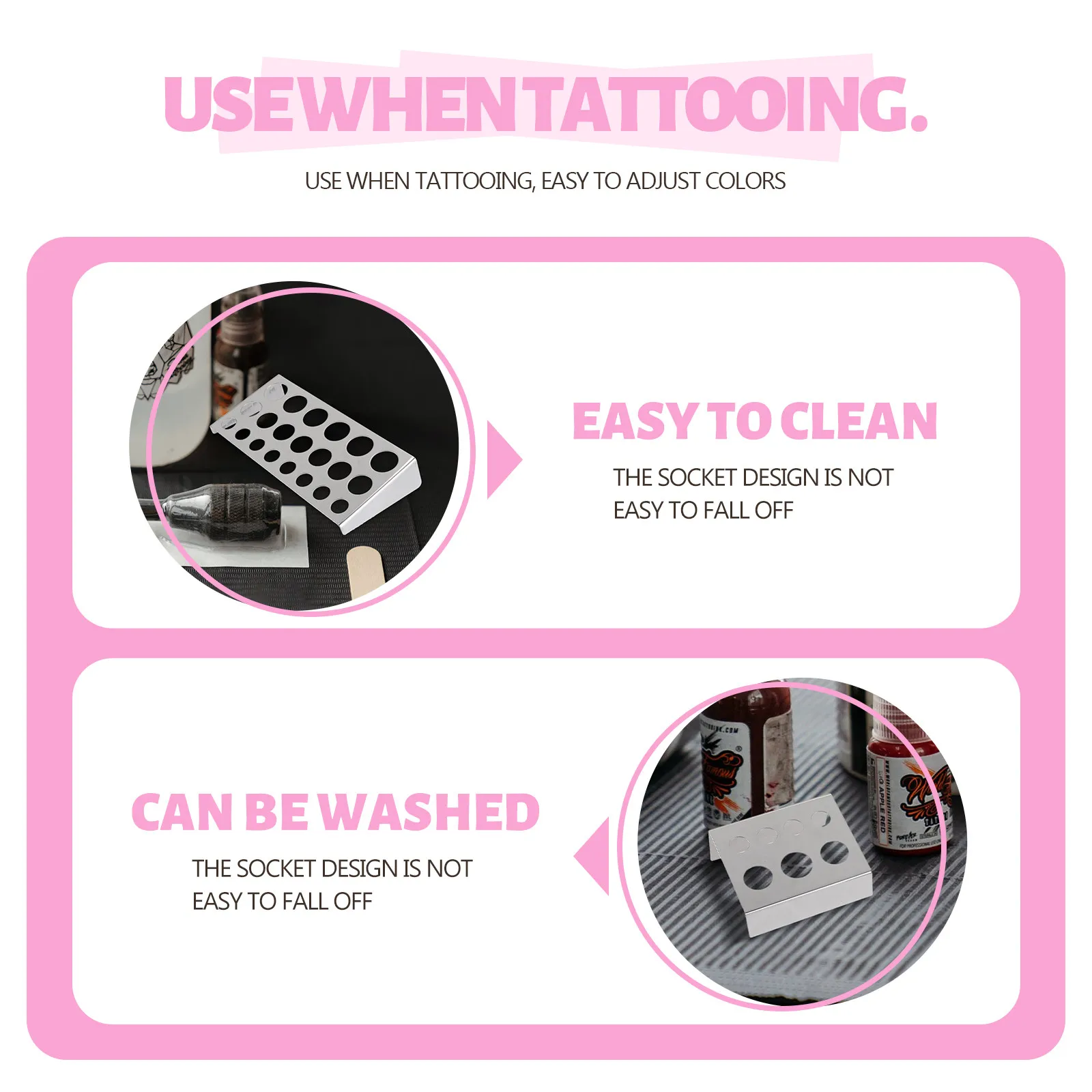 2Pcs Pigment Ink Cup Holder Stand Heavy Duty Stainless Steel Color Tray for Beauty Salon Home Use Spill Proof Design
2Pcs Pigment Ink Cup Holder Stand Heavy Duty Stainless Steel Color Tray for Beauty Salon Home Use Spill Proof Design