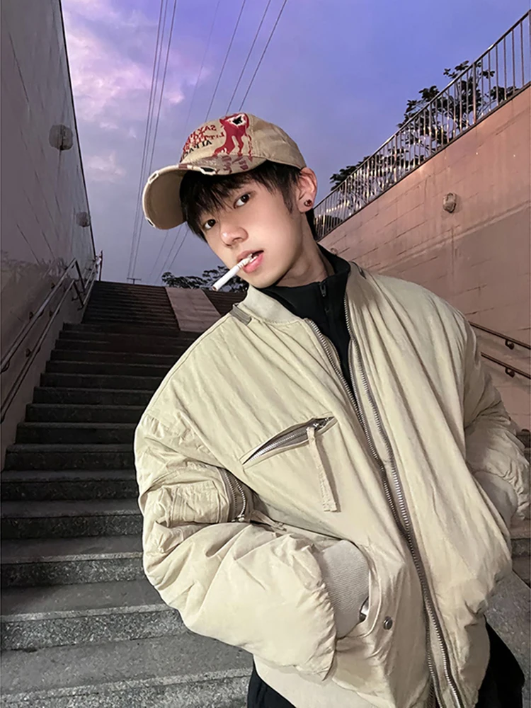 Khaki Bomber Jaet Men's Spring Autumn Warm Cotton Workwear ort Wide Baseball Coat Polyester Fiber Long Sve Zipper Closure
Khaki Bomber Jaet Men's Spring Autumn Warm Cotton Workwear ort Wide Baseball Coat Polyester Fiber Long Sve Zipper Closure