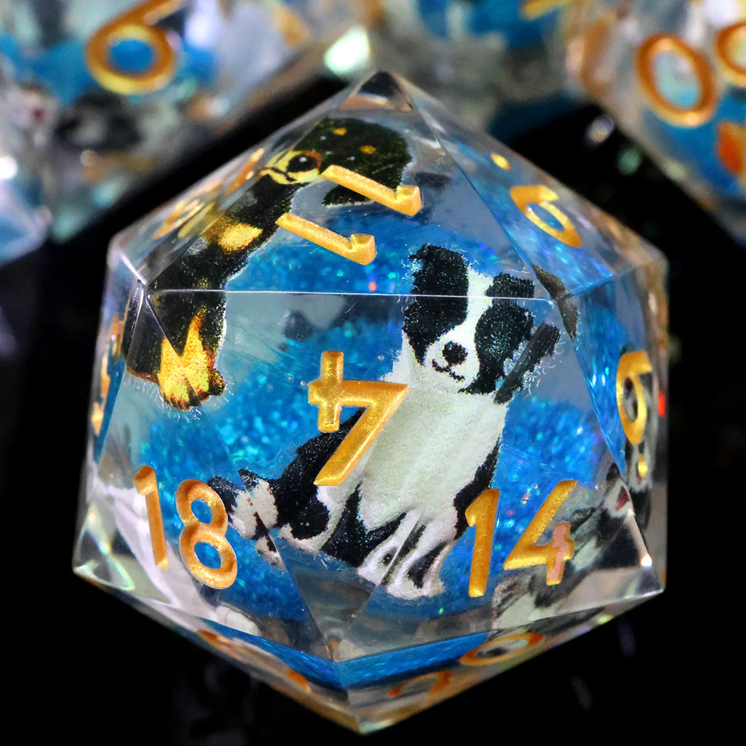 Элегантный набор многогранных кубиков ручной работы, синие кубики DND из жидкой смолы с захватывающими собаками для подземелий, драконов и настольных игр-LQ3
Элегантный набор многогранных кубиков ручной работы, синие кубики DND из жидкой смолы с захватывающими собаками для подземелий, драконов и настольных игр-LQ3
