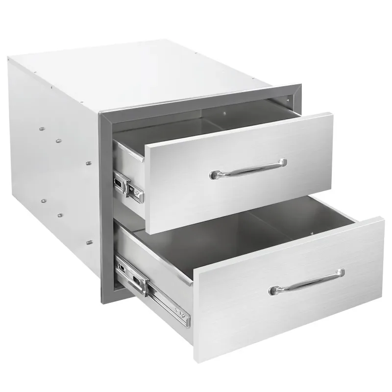 Outdoor Kitchen Drawer Recessed Double Drawer Stainless Steel with Handle Double Access Storage
Outdoor Kitchen Drawer Recessed Double Drawer Stainless Steel with Handle Double Access Storage