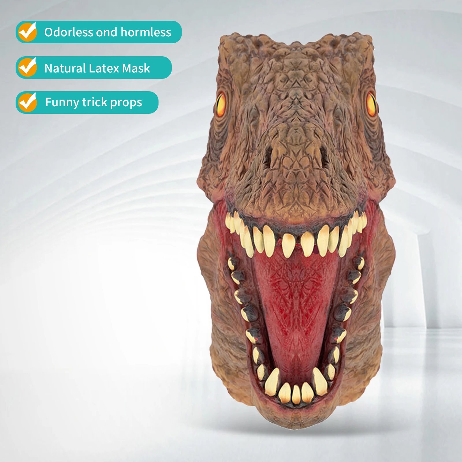 Realistic T-Rex Dinosaur Latex Mask, Jurassic Dinosaur Head Mask, Scary Halloween Costume Mask for Cosplay, Party
Realistic T-Rex Dinosaur Latex Mask, Jurassic Dinosaur Head Mask, Scary Halloween Costume Mask for Cosplay, Party