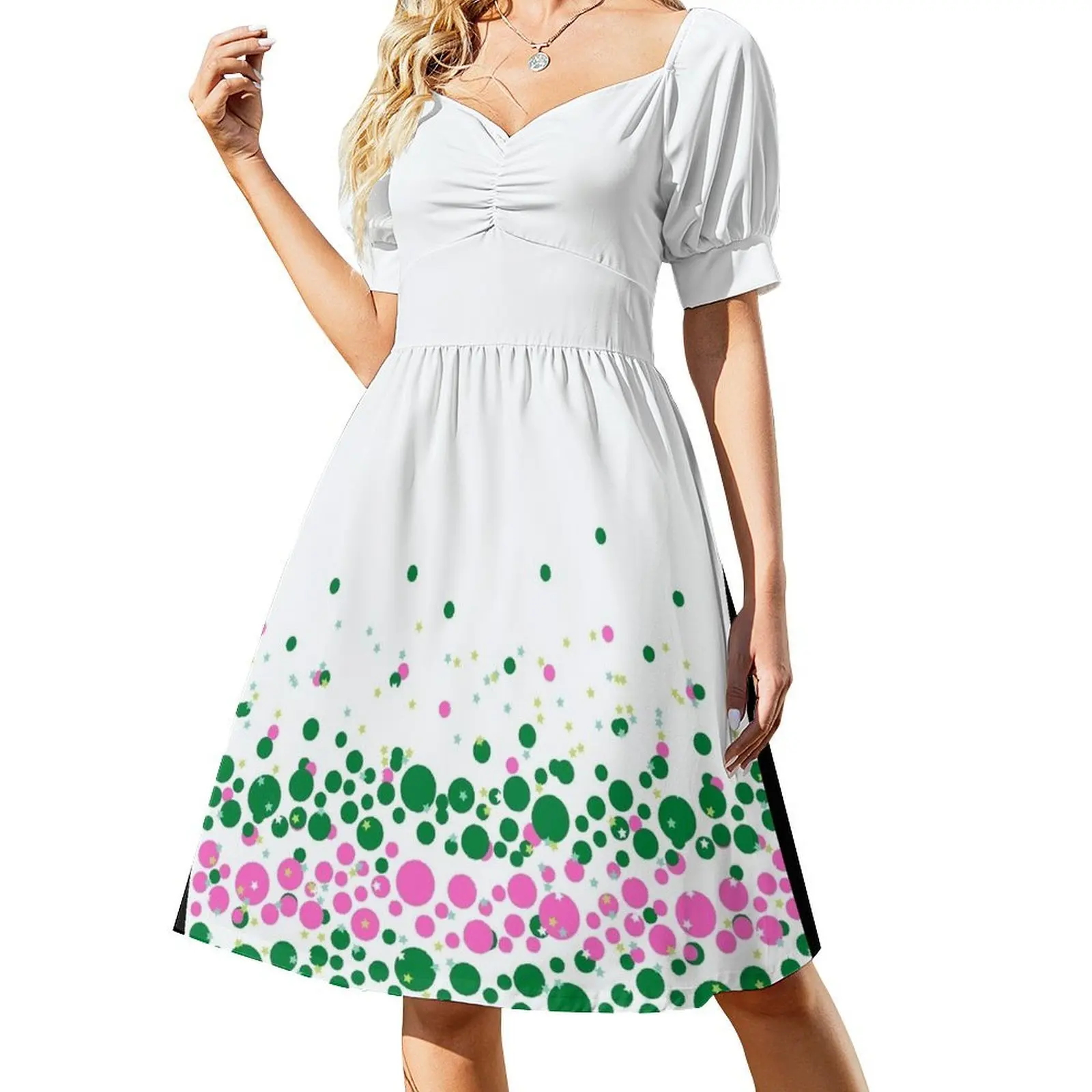 Green and Pink Dotted Design Short Sleeved Dress Long dress dresses for special events dresses women summer 2025 Dress
Green and Pink Dotted Design Short Sleeved Dress Long dress dresses for special events dresses women summer 2025 Dress
