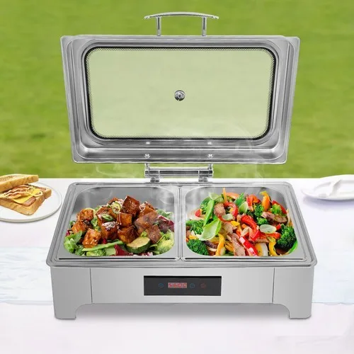 9L Electric Chafing Dish Stainless Steel Buffet Server Chafer Food Warmer 400W Durable Glass Lid Intelligent Temperature Control
9L Electric Chafing Dish Stainless Steel Buffet Server Chafer Food Warmer 400W Durable Glass Lid Intelligent Temperature Control