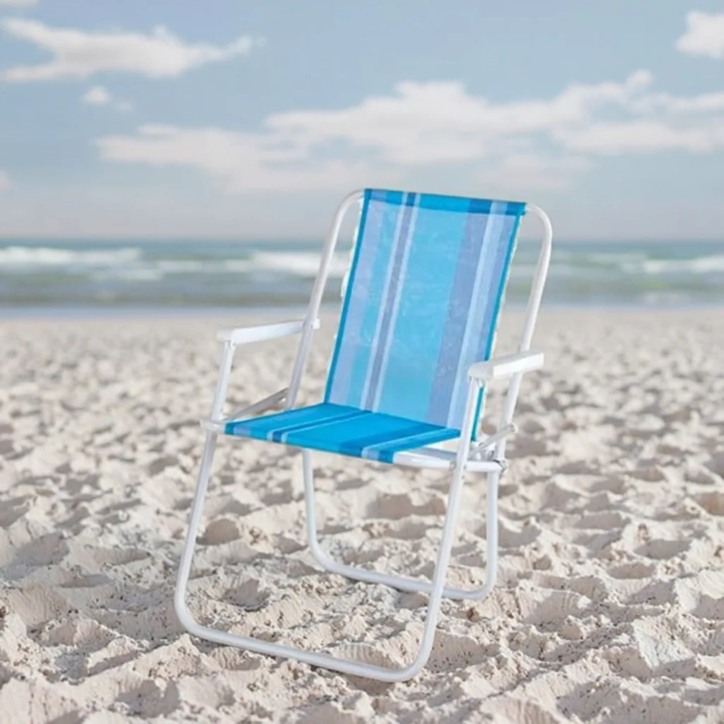 High-Quality Adjustable Three-Fold Beach Chair with Armrests, Ideal for Camping, Garden and Outdoor Leisure
High-Quality Adjustable Three-Fold Beach Chair with Armrests, Ideal for Camping, Garden and Outdoor Leisure