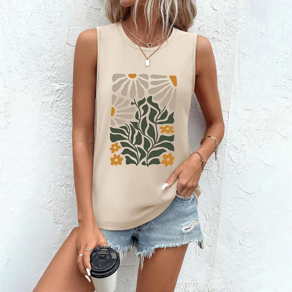 2025 Summer Women's Sleeveless Vest Casual Shirt Retro Floral Pattern T-shirt Loose Round-neck Streetwear Clothing Tank Tops
2025 Summer Women's Sleeveless Vest Casual Shirt Retro Floral Pattern T-shirt Loose Round-neck Streetwear Clothing Tank Tops