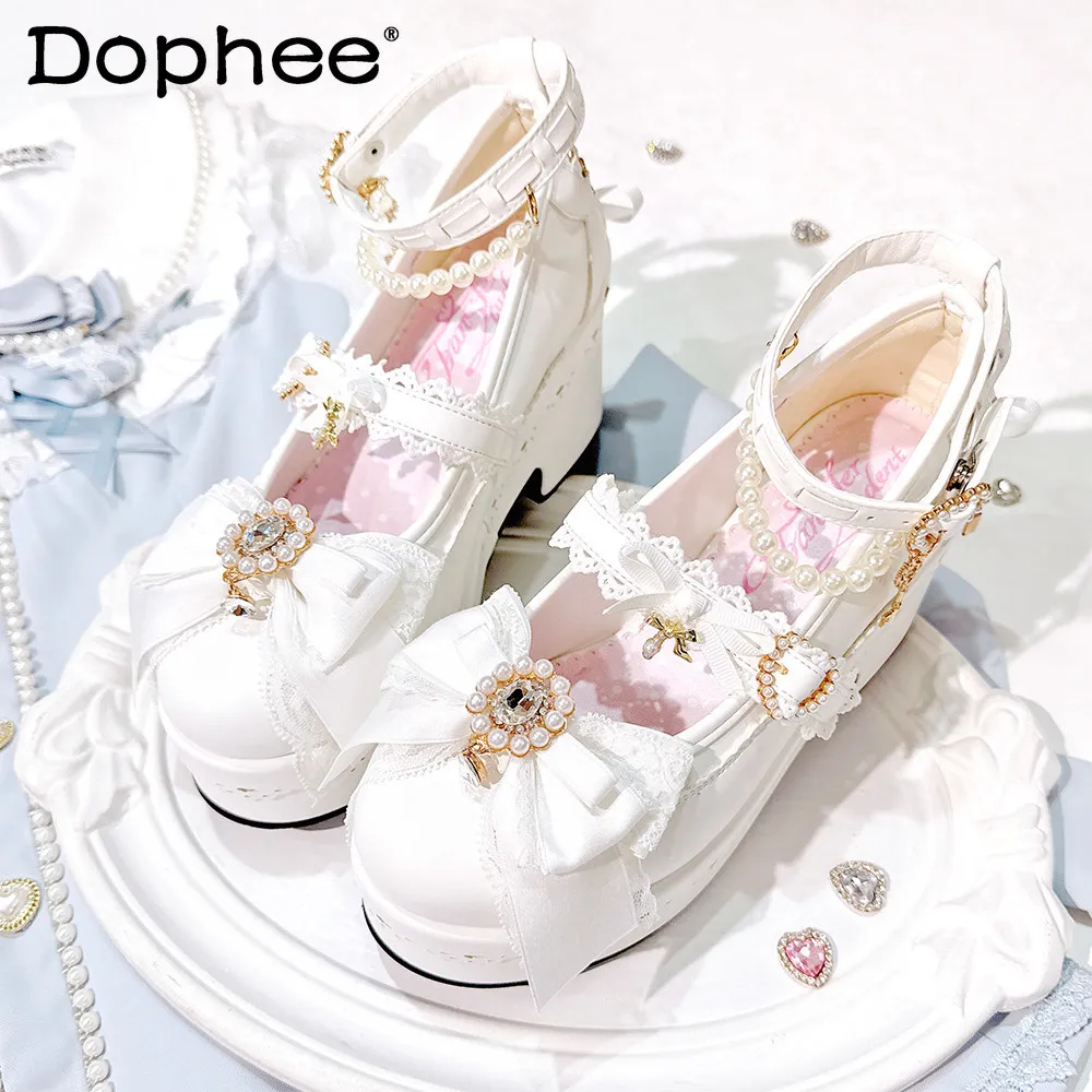 Japanese Style High Heels Pumps New 2026 Spring Women's Sweet Elegant Bow Pearl Chain Platform Shoes Princess Lolita Shoes
Japanese Style High Heels Pumps New 2026 Spring Women's Sweet Elegant Bow Pearl Chain Platform Shoes Princess Lolita Shoes