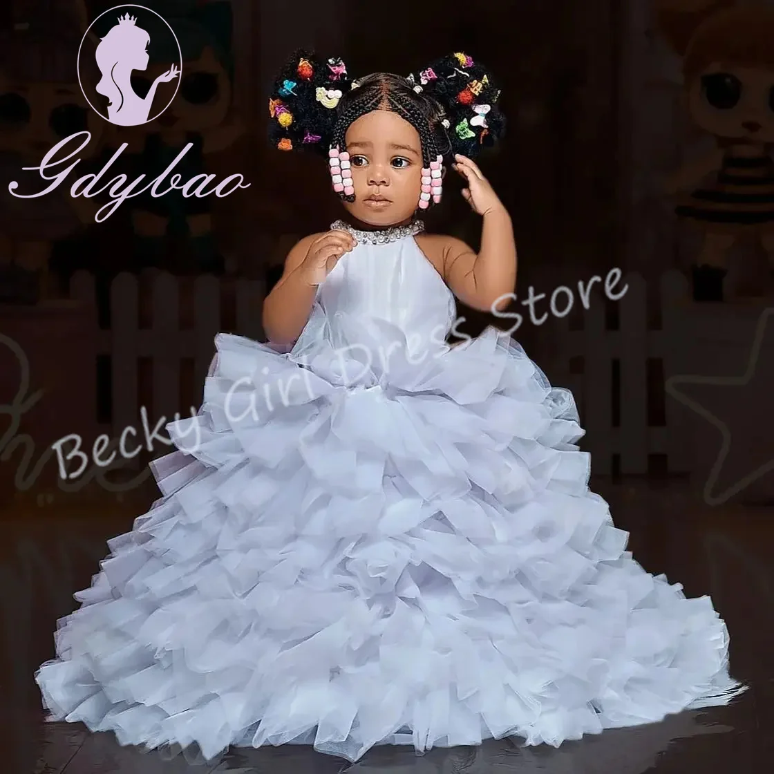 Customized Tulle Flower Girl Dresses For Wedding Layered High Collar Pearls Floor Length Luxury Cute Kids Photo Shoot Ball Gown
Customized Tulle Flower Girl Dresses For Wedding Layered High Collar Pearls Floor Length Luxury Cute Kids Photo Shoot Ball Gown