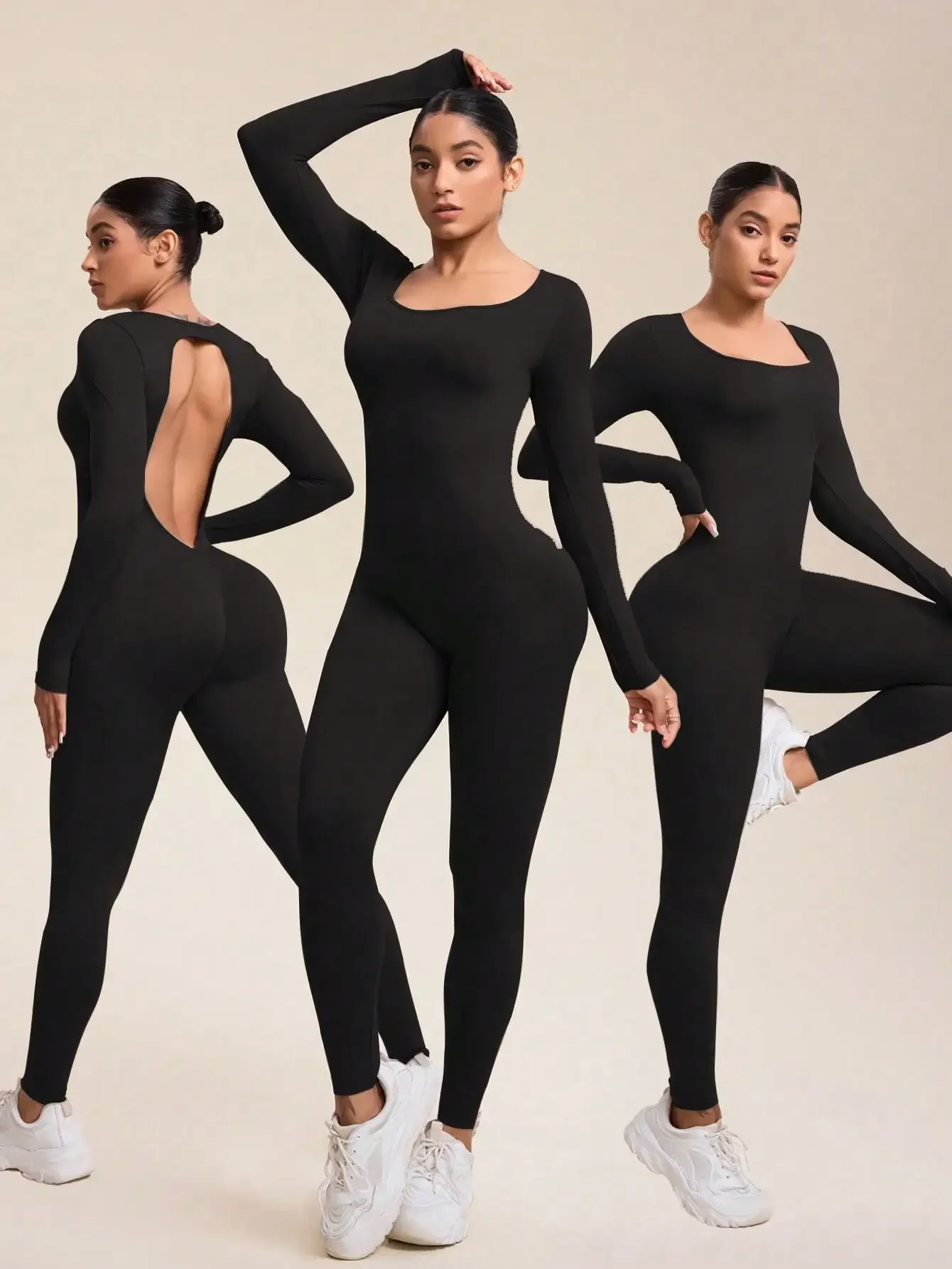 Women Jumpsuits Long Sleeve Sexy Backless Bodycon Rompers Scrunch Butt V Back Playsuit Workout Bodysuit
Women Jumpsuits Long Sleeve Sexy Backless Bodycon Rompers Scrunch Butt V Back Playsuit Workout Bodysuit