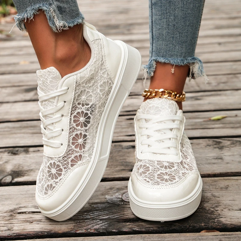 Women's Shoes Fashion Summer Casual White Shoes Cutouts Lace Canvas Hollow Breathable Platform Flat Shoes Woman Sneakers
Women's Shoes Fashion Summer Casual White Shoes Cutouts Lace Canvas Hollow Breathable Platform Flat Shoes Woman Sneakers