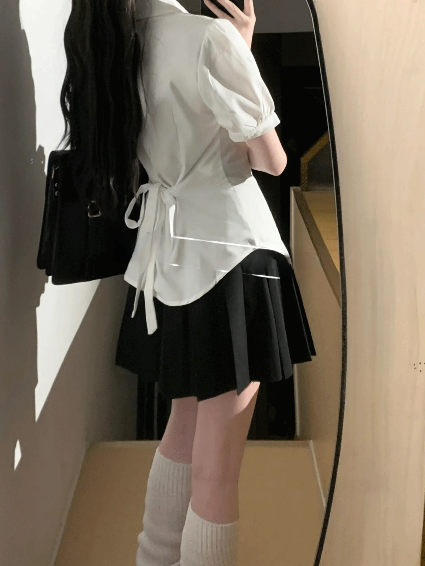 Slimming Cherry JK Uniform Set Women's Short Sleeve Shirt Waist Cinched Bow Tie School Uniform Style Bubble Sleeve Polyester
Slimming Cherry JK Uniform Set Women's Short Sleeve Shirt Waist Cinched Bow Tie School Uniform Style Bubble Sleeve Polyester