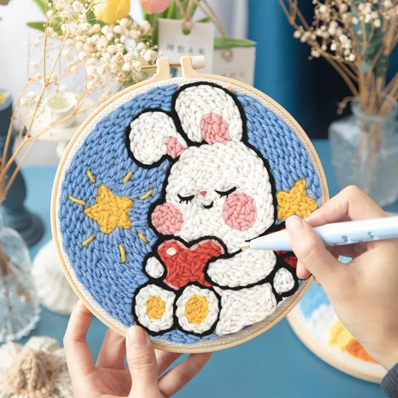 Magic Punch Needle Starter Kit Circle Rabbit Hooking Beginner Set Embroidery Pock Pen Hoop For Kids Adults Diy Craft Gift
Magic Punch Needle Starter Kit Circle Rabbit Hooking Beginner Set Embroidery Pock Pen Hoop For Kids Adults Diy Craft Gift