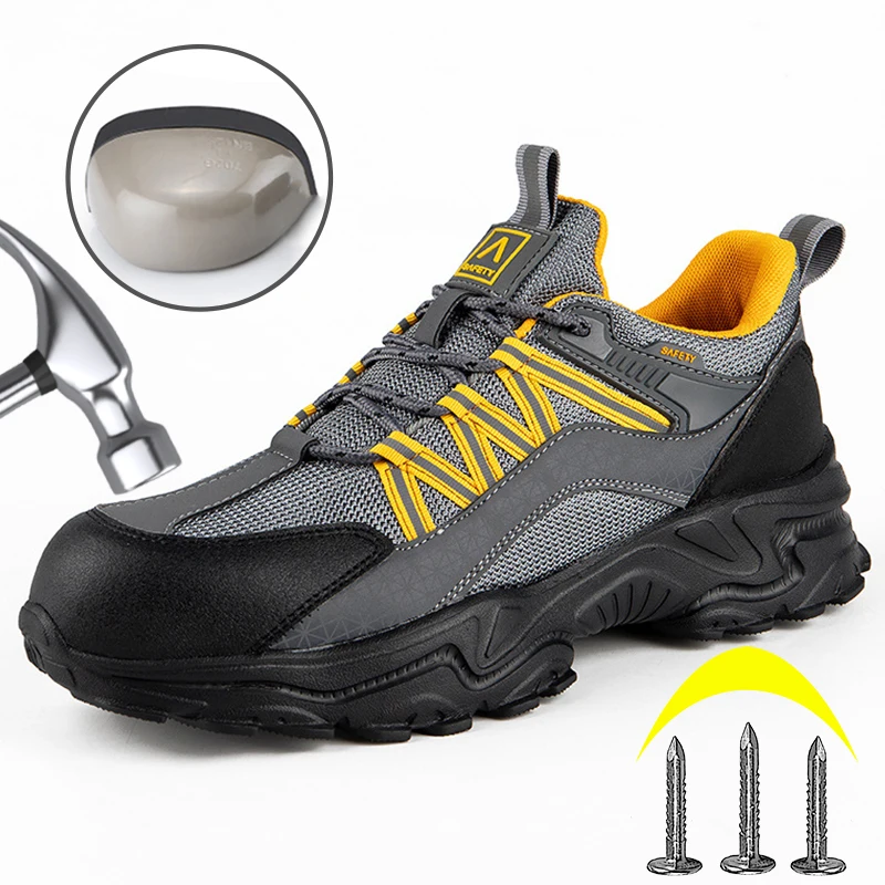 Men Anti-smash Anti-puncture Work Shoes Lightweight Breathable Safety Shoes Steel Toe Hiking Shoes Protection Footwear Sneakers
Men Anti-smash Anti-puncture Work Shoes Lightweight Breathable Safety Shoes Steel Toe Hiking Shoes Protection Footwear Sneakers
