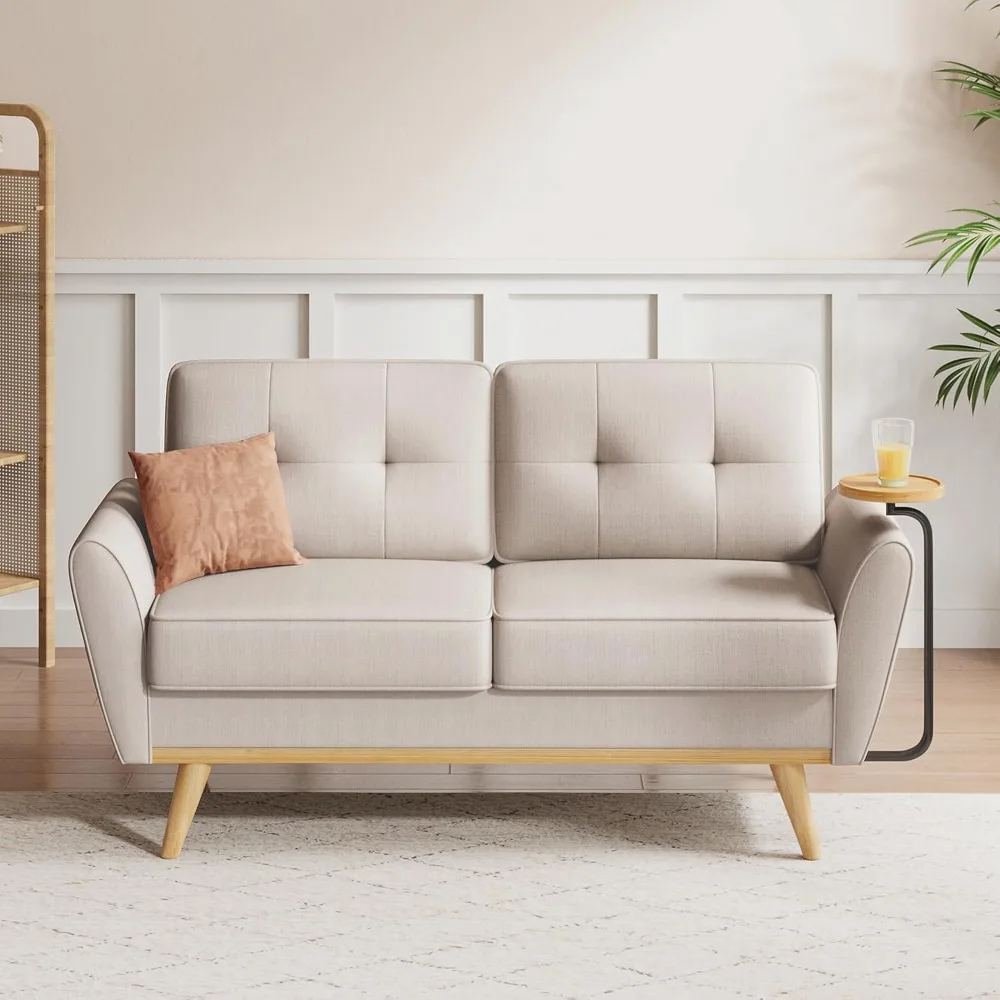 65" Loveseat Sofa, Mid Century Modern Sofa, Linen Upholstered Couch with Convertible Tray and Solid Wood, for Bedroom, Apartment
65" Loveseat Sofa, Mid Century Modern Sofa, Linen Upholstered Couch with Convertible Tray and Solid Wood, for Bedroom, Apartment