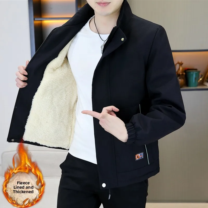 Men's Casual Jacket Korean Style Fleece Lined Thickened Stand Collar Warm Clothes Autumn Winter Fashion Urban Youth Outerwear
Men's Casual Jacket Korean Style Fleece Lined Thickened Stand Collar Warm Clothes Autumn Winter Fashion Urban Youth Outerwear