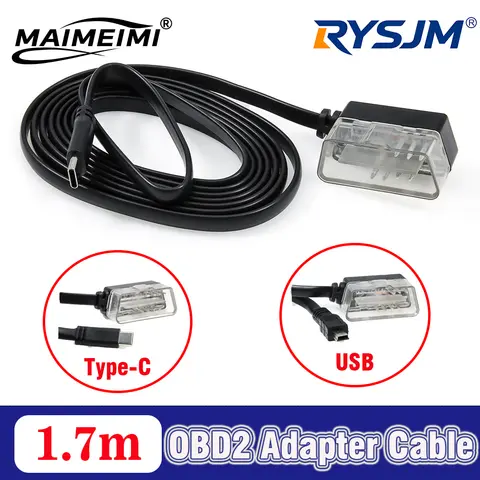 1.7 m Tip-C Mini USB Bağlantı Kablosu OBDII Head Up Display P24 P10 Araba Tarayıcı OBD2 Uzatma Kablosu Konnektör Adaptörü ECU