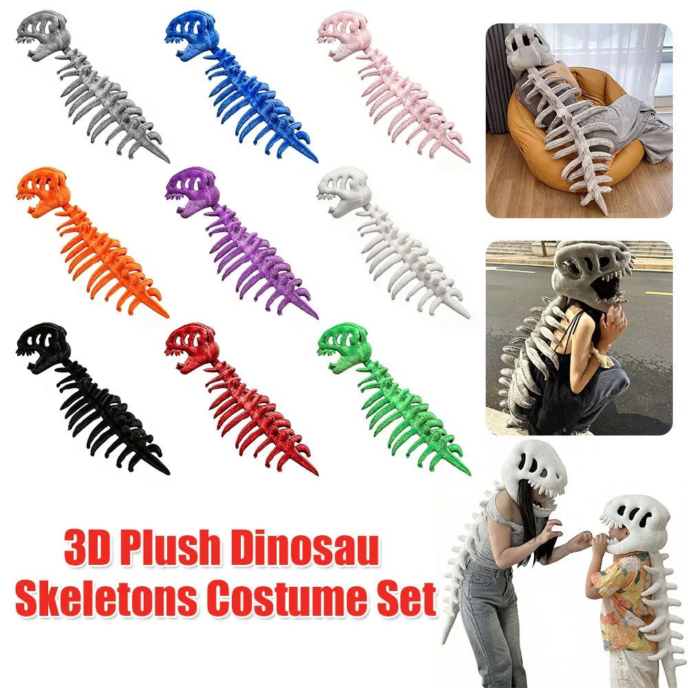 3D Plush Dinosaur Skeletons Costume Set Realistic Dinosaur Skeleton Plush Costume with Hood for Dress-Up Parties & Photos
3D Plush Dinosaur Skeletons Costume Set Realistic Dinosaur Skeleton Plush Costume with Hood for Dress-Up Parties & Photos