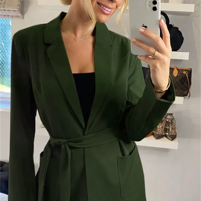 Women's Autumn and Winter Solid Color Suit Collar Long Sleeve Suit Coat Fashion Slim Fit Comfortable Elegant Commuter Tops
Women's Autumn and Winter Solid Color Suit Collar Long Sleeve Suit Coat Fashion Slim Fit Comfortable Elegant Commuter Tops