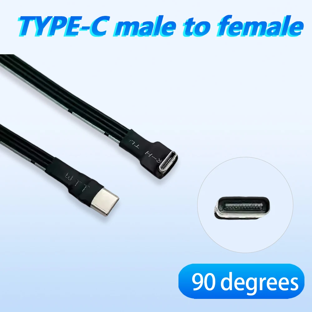 USB 2.0 Type-C To Type C Male To Female Female Flat Cable Extension FPC USB-C 90 Degrees Up/Down Angled5CM 1M 20CM 30CM 10CM 
USB 2.0 Type-C To Type C Male To Female Female Flat Cable Extension FPC USB-C 90 Degrees Up/Down Angled5CM 1M 20CM 30CM 10CM