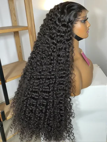 Pelucas de cabello humano birmano crudo rizado 250% de densidad 30 pulgadas 13x6 HD pelucas frontales de onda profunda 13x4 peluca con cierre sin pegamento para mujeres