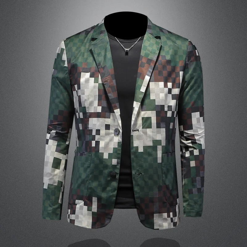 Мужской приталенный повседневный пиджак с камуфляжным принтом, весна 2025, модная весенняя верхняя одежда из полиэстера, стандартный фасон, длинный рукав
Мужской приталенный повседневный пиджак с камуфляжным принтом, весна 2025, модная весенняя верхняя одежда из полиэстера, стандартный фасон, длинный рукав
