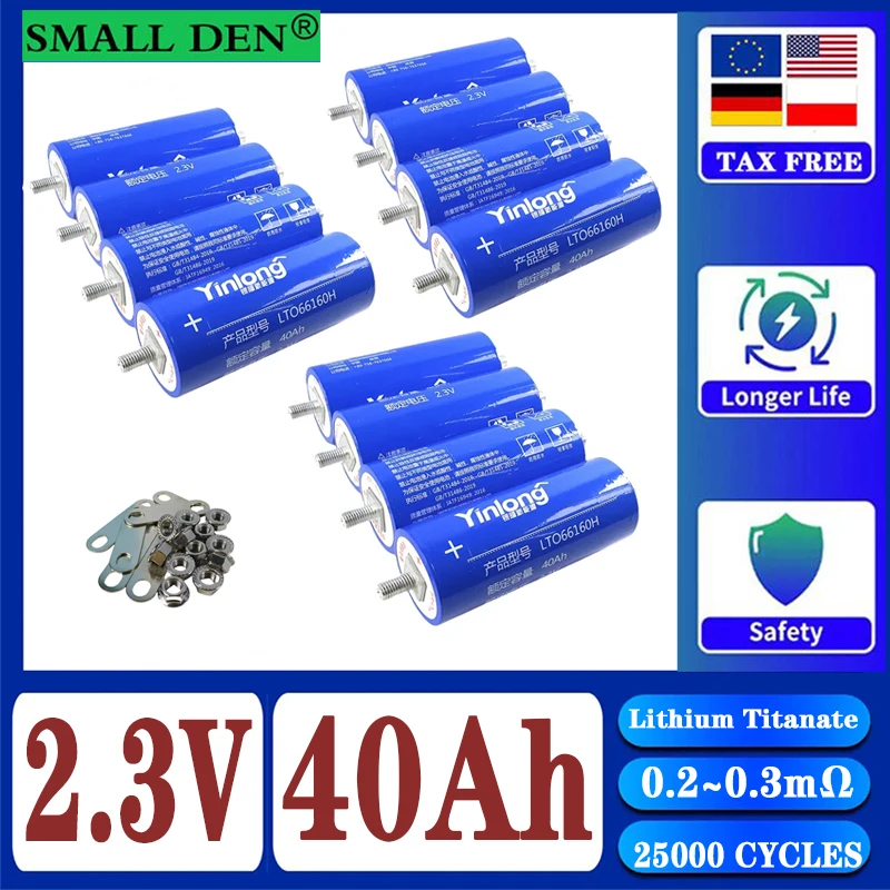 100% original lithium titanate battery 2.3V 40Ah yinlong LTO66160 10C discharge DIY 12V 24V 48V car and marine audio system
100% original lithium titanate battery 2.3V 40Ah yinlong LTO66160 10C discharge DIY 12V 24V 48V car and marine audio system