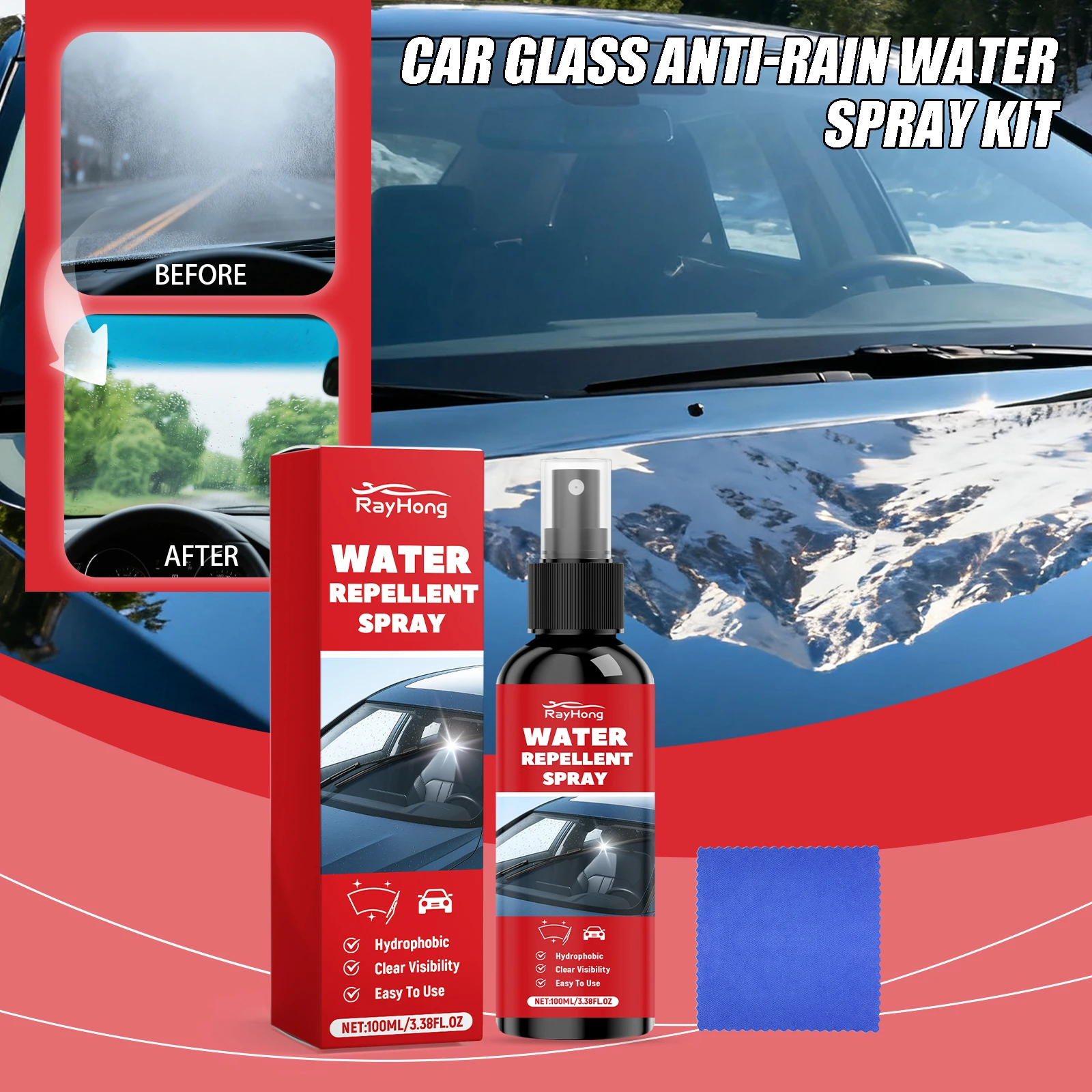 Спрей для защиты от дождя и воды для автомобильного стекла, средство для удаления масляной пленки для автомобильного стекла, чистое видение, гидрофобное и противотуманное покрытие для очистки стекла
Спрей для защиты от дождя и воды для автомобильного стекла, средство для удаления масляной пленки для автомобильного стекла, чистое видение, гидрофобное и противотуманное покрытие для очистки стекла