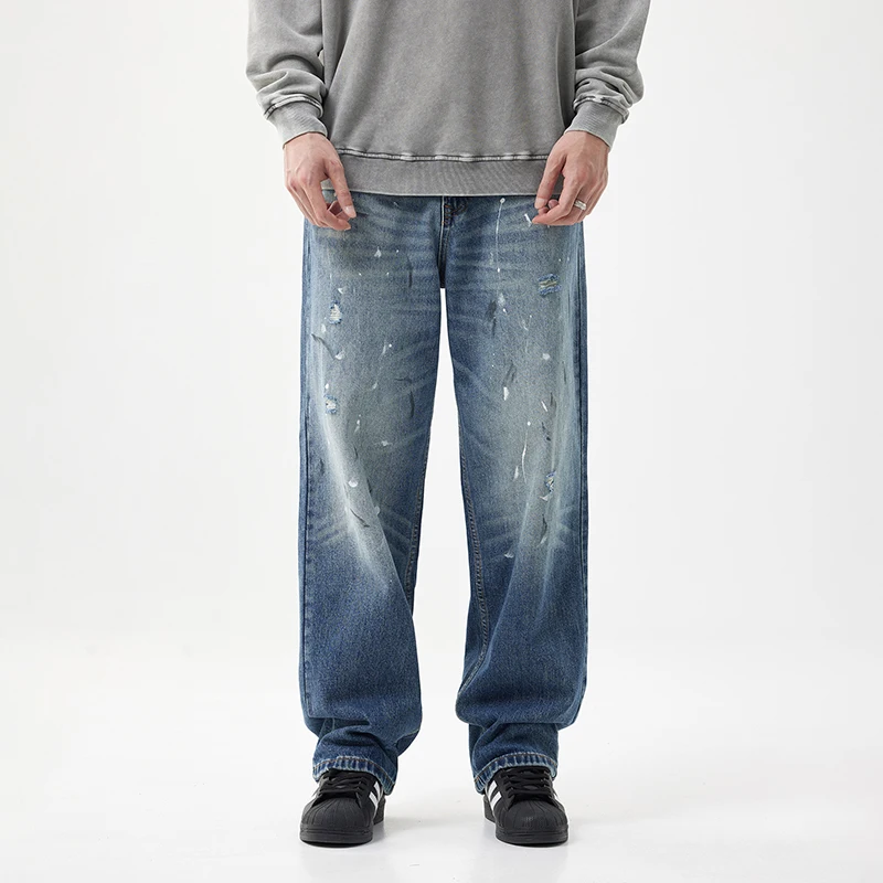 Vintage American high street men's jeans 2024 fall new personalized ink paint loose casual straight pants Streetwear
Vintage American high street men's jeans 2024 fall new personalized ink paint loose casual straight pants Streetwear