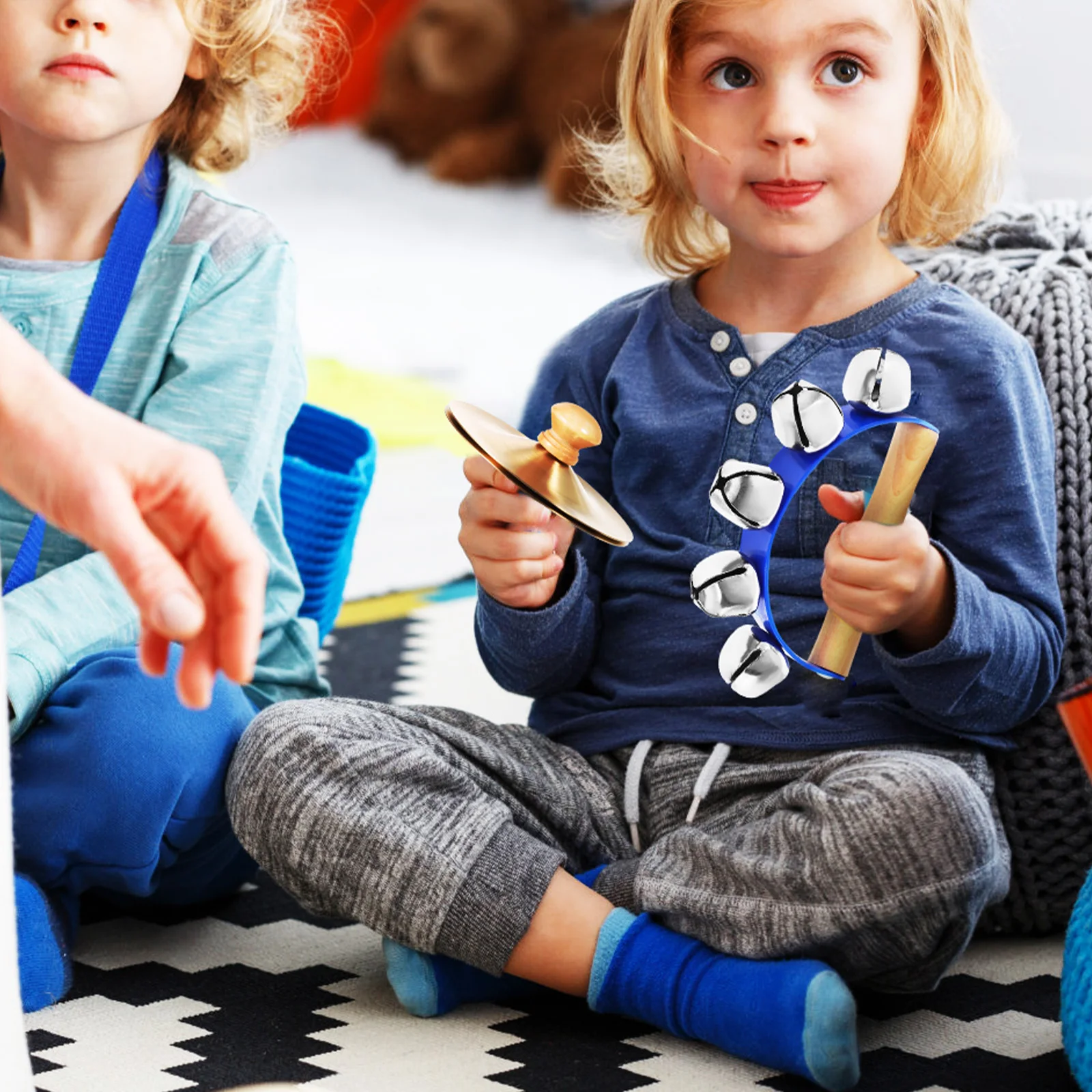 Holding The Bell Hand Jingle Stick Percussion Instrument Sleigh with Cymbal Shaker Rattle
Holding The Bell Hand Jingle Stick Percussion Instrument Sleigh with Cymbal Shaker Rattle