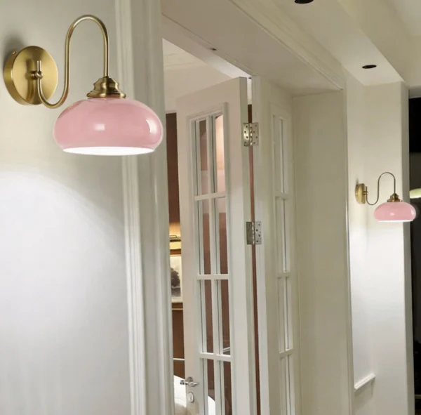 #Pink Cream-style Background Wall Lamp, Bedside Aisle Entryway Glass Lamp
#Pink Cream-style Background Wall Lamp, Bedside Aisle Entryway Glass Lamp