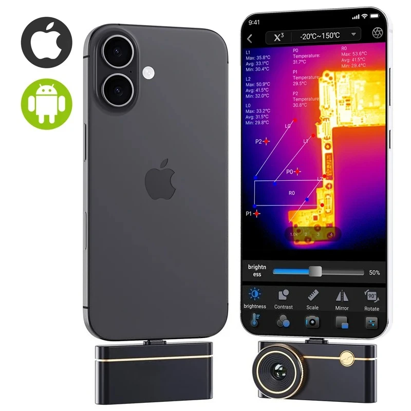 P3 Infrared Thermal Camera for PCB Motherboard Repair 512*384 X³IR Resolution 600℃ for iPhone & Android Phone Thermal Imager
P3 Infrared Thermal Camera for PCB Motherboard Repair 512*384 X³IR Resolution 600℃ for iPhone & Android Phone Thermal Imager