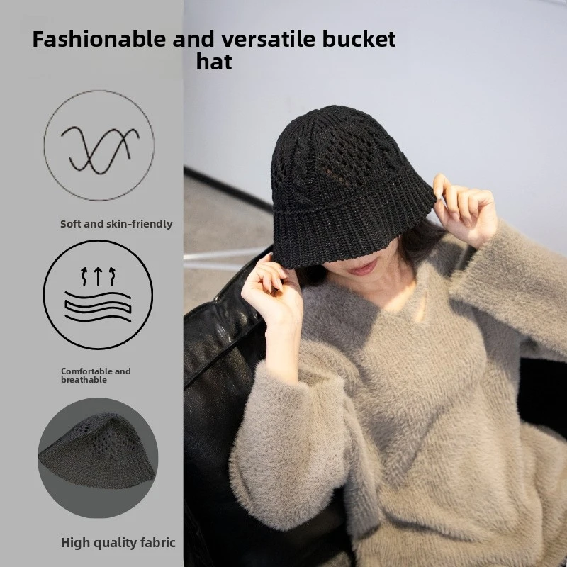 Japanese StyleinsHollow-out woven knitted fisherman hat summer thin breathable plain bucket hat that makes the face look smaller
Japanese StyleinsHollow-out woven knitted fisherman hat summer thin breathable plain bucket hat that makes the face look smaller