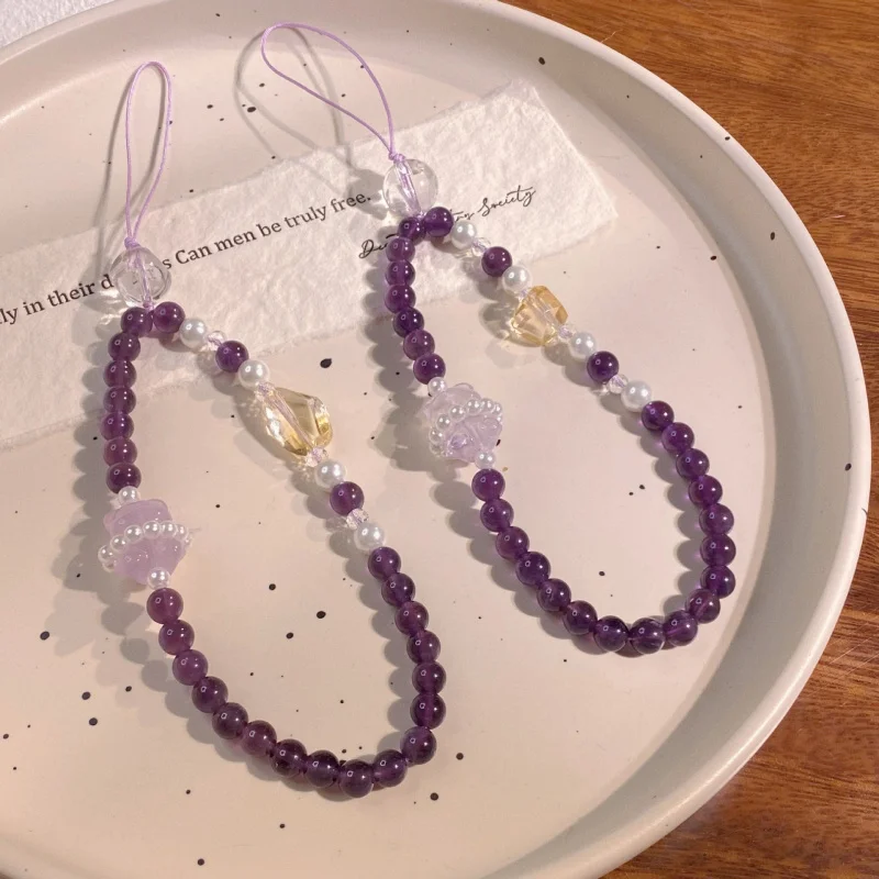 New natural amethyst high-end design phone charm, original natural yellow crystal bead, amethyst bear pendant
New natural amethyst high-end design phone charm, original natural yellow crystal bead, amethyst bear pendant