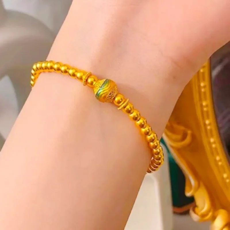 National Style Retro New High-end Design Exquisite Green Mountains Clear Waters Golden Beads Ladies' Bead Bracelet Jewelry
National Style Retro New High-end Design Exquisite Green Mountains Clear Waters Golden Beads Ladies' Bead Bracelet Jewelry