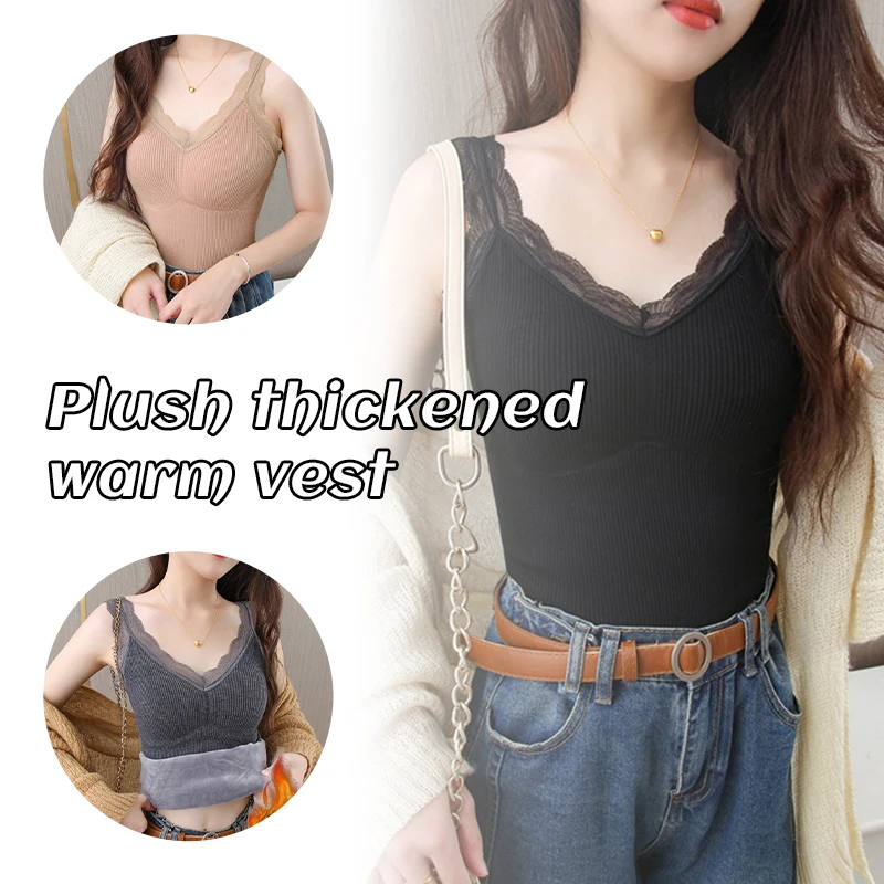New Women's Thermal Underwear Autumn Winter Sexy Lace V-neck Plush Thickened Vest Fashion Elastic Body Shaping Interior Top
New Women's Thermal Underwear Autumn Winter Sexy Lace V-neck Plush Thickened Vest Fashion Elastic Body Shaping Interior Top