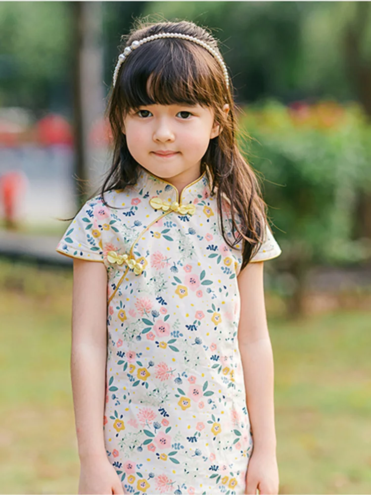 Children's Classic Cheongsam Baby's Chinese Traditional Qipao Girl's Cotton Floral Prints Summer Dress
Children's Classic Cheongsam Baby's Chinese Traditional Qipao Girl's Cotton Floral Prints Summer Dress