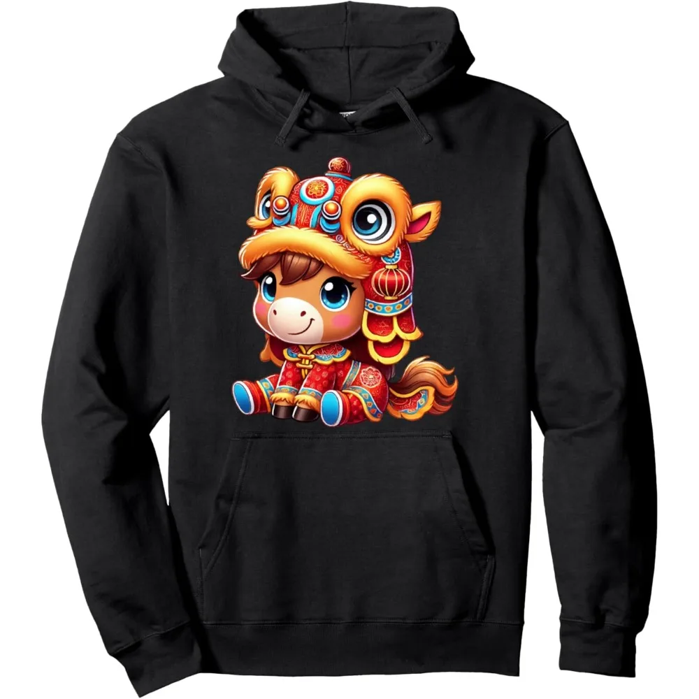 Chinese New Year of The Horse 2026 Lunar New Year Women Pullover Hoodie New Year's Party Clothes Cute Cartoon Horse Hoody
Chinese New Year of The Horse 2026 Lunar New Year Women Pullover Hoodie New Year's Party Clothes Cute Cartoon Horse Hoody