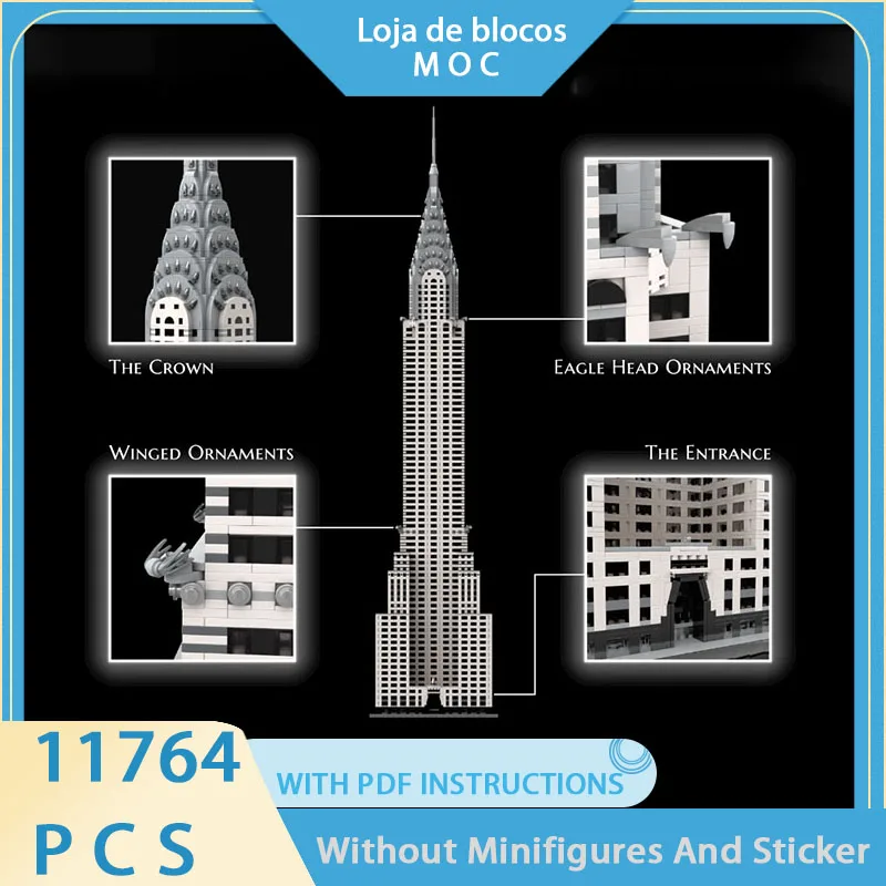Exquisite new MOC building block street view model Chrysler Building -1/200 scale technology modular holiday gift toy DIY set
Exquisite new MOC building block street view model Chrysler Building -1/200 scale technology modular holiday gift toy DIY set