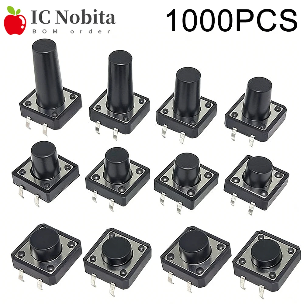 1000PCS Tactile Tact Mini Push Button Switch Micro Switches 12*12*4.3 5 6 7 8 9 10 11 12 13 14 15 16 17 18mm 4Pin Tact Switch
1000PCS Tactile Tact Mini Push Button Switch Micro Switches 12*12*4.3 5 6 7 8 9 10 11 12 13 14 15 16 17 18mm 4Pin Tact Switch