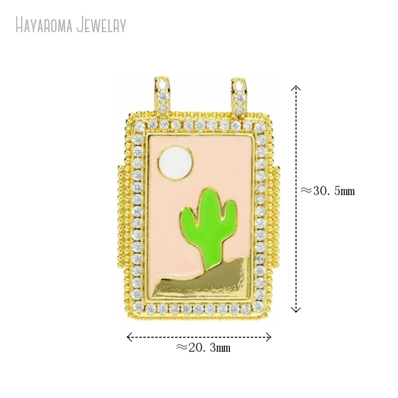 5Pcs Desert Cactus Gold Color Wholesale Copper Jewelry Invisible Setting Enamel Metal Cubic Zirconia Pendant
5Pcs Desert Cactus Gold Color Wholesale Copper Jewelry Invisible Setting Enamel Metal Cubic Zirconia Pendant